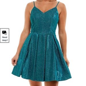 B Darlin Open Back Glitter Knit Dress